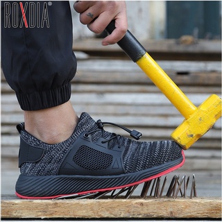 Roxdia nuevo de acero puntera de los hombres zapatos de trabajo zapatillas de deporte de seguridad ligero cómodo masculino botas transpirables al aire libre zapato RXM168 (1)