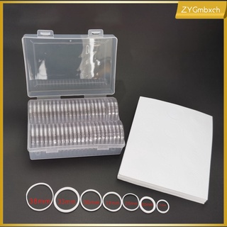 caja de almacenamiento de monedas transparente paquete de 14 cajas de colección de 40 mm pantalla de monedas