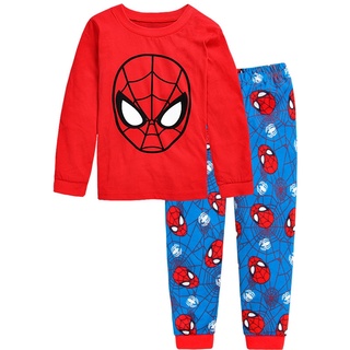 2-7y spiderman impresión bebé niños conjuntos de ropa de manga larga pijamas otoño niños traje