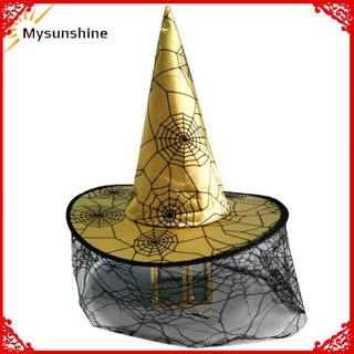 Sombrero de halloween niños adultos fiesta fiesta sombrero araña Web velo bruja sombrero