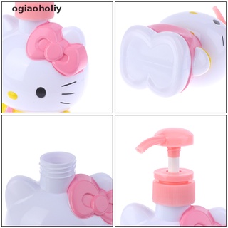 ogiaoholiy hello kitty gel de ducha prensa botella de gel de ducha recargable botellas de almacenamiento de baño cl
