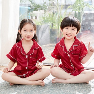 [Pijamas para niños] conjunto de camisón Multicolor de dibujos animados de dos piezas de manga corta para niños (5)