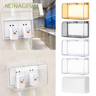 NONAGESIM Transparent Electric Plug Cover Power Outlet Double Sockets Socket Protector Heightened 86 type Splash Box Waterproof Bathroom Supplies Switch protection box/Multicolor