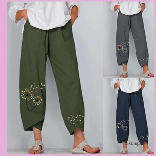 Pantalones casuales De algodón y lino Aertiqwe.Br para mujer