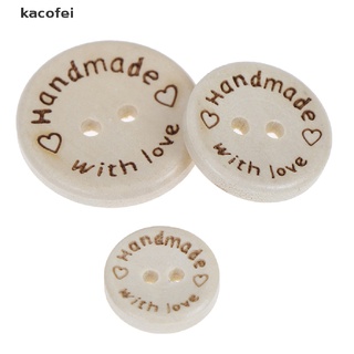 [kacofei] 50 botones hechos a mano con botones redondos de madera amor con 2 agujeros 3 tamaños -15/20/25 mm