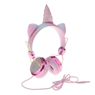 Audífonos De unicornio con diseño De dibujos animados con micrófono Para niños niñas (6)