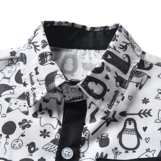Camisa de verano respirable para niños pequeños de moda, impresión creativa/estriado/placa manga corta solapa de un solo pecho (3)