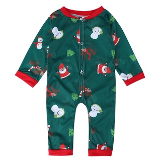 ❀ifashion1❀Family Christmas Pajamas Digital Print Family Matching Baby Jumpsuit