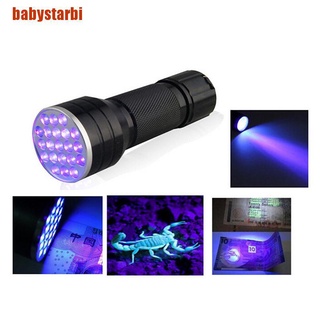 [babystarbi] uv ultra violeta 21 led linterna mini luz negra de aluminio antorcha lámpara nueva