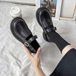British small leather shoes female summer thin section with skirt French thick bottom black retro Mary Jane shoes jk shoes Japanese (5)