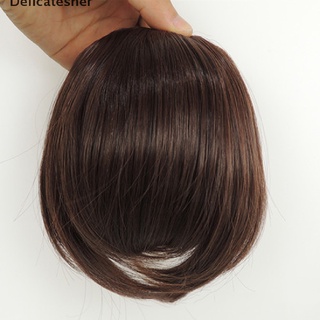 [delicatesher] fringe clip in on bangs extensiones de pelo recto marrón negro *como cabello humano caliente