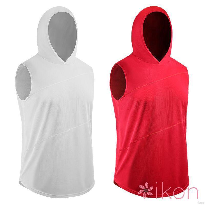 Hombres Running chaleco sudaderas con capucha tanque sin mangas camisetas Fitness ropa