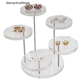 [afjr] soporte de anillo acrílico de múltiples capas para pendientes, diseño de gemas, vitrina de piedras preciosas, atractivefinejr