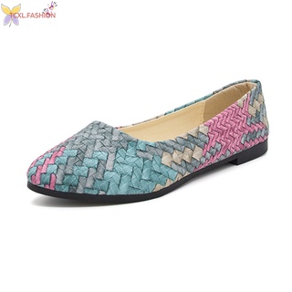 Tcxl zapatos planos de las señoras poco profundos Color de la boca coincidencia Multicolor Casual primavera y verano zapatos