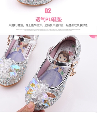 Cc&mama niñas zapatos de tacón alto 16-23cm sofía princesa Frozen zapatos de los niños solo zapatos de bebé niñas rendimiento zapatos de cristal zapatos (7)
