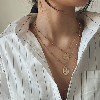 nuevos collares de luna de cristal multicapa y colgantes para mujer collar de encanto vintage oro gargantilla bohemio joyería