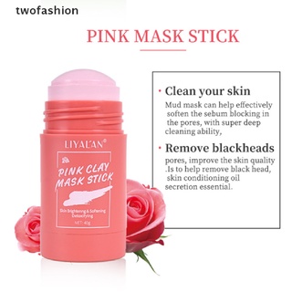 【twofashion】 Natural Green Tea Purifying Clay Stick Mask Oil Control Anti-Acne Fine Solid . (3)
