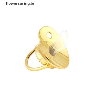 { FCC } Chupete De Lujo Gold Initial Letter A Bling Baby Con Clip De Cadena Recién Nacido flowersuring.br (4)
