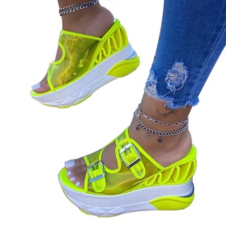 reborny_Summer Gran Tamaño Cinturón Hebilla Sandalias Peep-toe Cuñas Estilo Ocio Zapatos De Mujer (6)