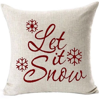 KREBBS Square Christmas Pillow Covers Merry Christmas Cushion Covers Christmas Decoration Bedroom Decoration for Sofa Home Decor Cotton Linen Pillow Cover 18x18in Pillow Case (6)