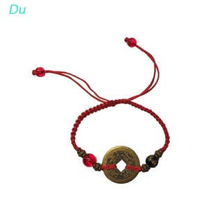 pulseras de cuerda de seis palabras de moneda antigua du budismo kabbalah red