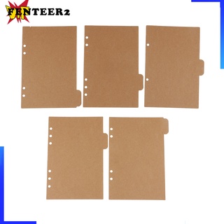 [Fenteer2 3c] 2X 5 piezas A5 Kraft planificador de papel con pestañas divisor de cuaderno página índice marrón (5)