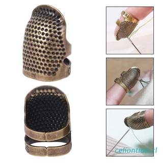 celio 8 unids/set de dedo dedal de metal escudo protector de agujas anillo de costura de mano acolchado diy accesorios de manualidades