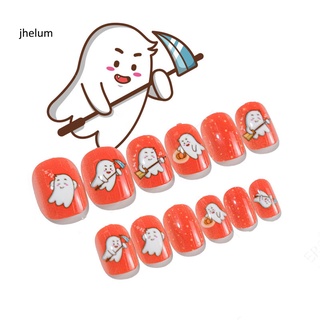 Jhelum ligero punta de uñas Halloween niños cubierta completa uñas postizas extender uñas para regalo (2)