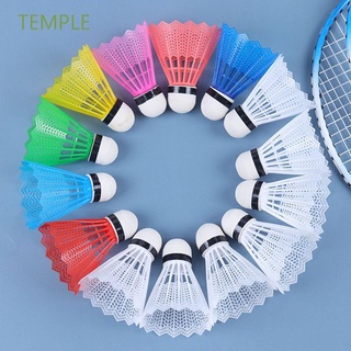 TEMPLE 12 bolas de bádminton de plástico volantes productos volantes portátil colorido Durable al aire libre raqueta deportes deporte entrenamiento bola/Multicolor