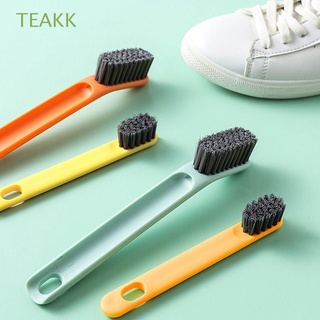 TEAKK Plastic Double Headed Brushes Household Sneakers Brush Shoes Brush Long Handle Portable Cleaning Tool Washing Cleaner Shoes Cleaning Tools/Multicolor