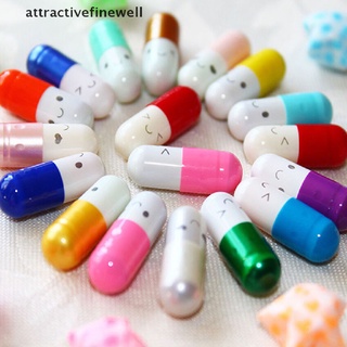[attractivefinewell] 50 pcs mensaje en una botella cápsula letra lindo amor amistad pastillas de medio color