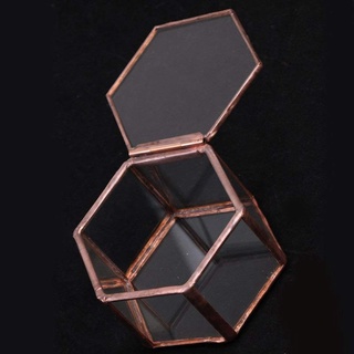 caja de cristal geométrico para terrario, caja de joyería, cristal, suculentas, maceta, forma hexagonal (6)