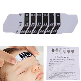 LA 10Pcs Baby Kids Forehead Strip Head Thermometer Fever Body Temperature Test Safe (7)