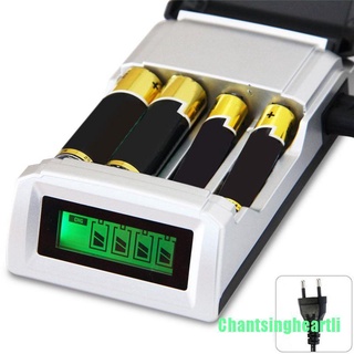 Chantsingheartli LCD 4 ranuras cargador de batería para AA/AAA Ni-MH/Ni-Cd baterías recargables