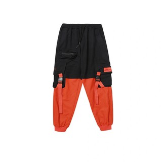 2021 primavera Hip Hop hombre Joggers pantalones de moda Casual masculino harén pantalones de carga Multi-bolsillo cintas hombre pantalones de chándal Streetwear (6)