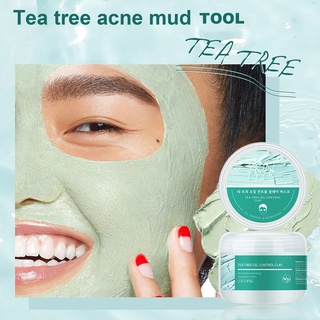 qininkn 80g árbol de té barro máscara reparación piel hidratar belleza suministros mejora la tez general hidratante barro máscara para niña (1)