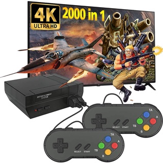 Consola de videojuegos Retro 4k HD con 2 controladores clásicos Plug and Play 2000 juegos para niños