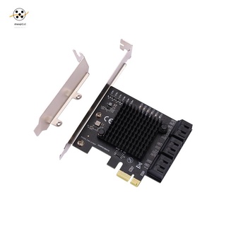 Chia Mining PCIe Gen3 X1 to 6 Ports 6G SATA III 3.0 Controller Non Raid Expansion Card with Low Profile Bracket