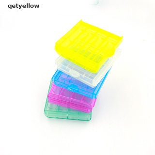 Qetyellow-Caja De Almacenamiento Translúcida De Plástico Portátil Para Batería AA AAA CL