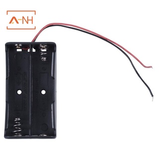 Black 2 x 3.7V 18650 Pointed Tip Battery Holder Case w Wire Leads (1)