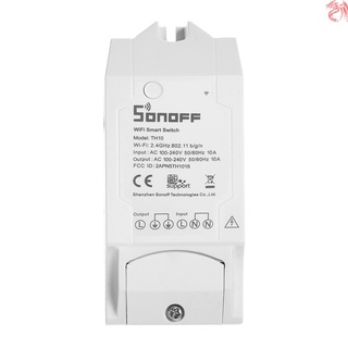SONOFF TH10 10A/2200W Smart Wifi interruptor monitoreo de temperatura humedad Kit de automatización del hogar inalámbrico funciona con Amazon Alexa y para Google Home/Nest (1)