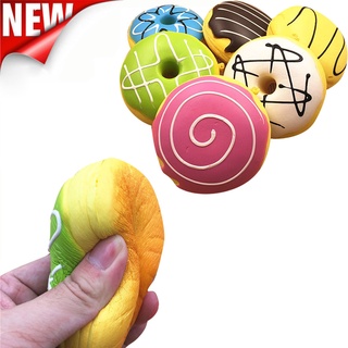 Squishy Squeeze Stress Reliever Soft Colourful Doughnut Scented Slow Rising Toys (8)