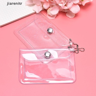 [jiarenitr] Tarjetero De PVC Transparente Con Purpurina , Impermeable , Mini Monedero Para Niñas .
