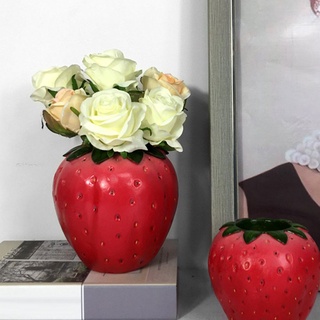 jarrón de fresa simulación fruta decoración dormitorio porche arreglo de flores (8)