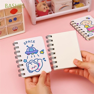 BASHES Portable Kawaii Coil Notepad Cartoon Exercise Book Astronaut A7 Notebook Cute Mini Pocket Book Kawaii Stationery 160 Pages Diary Book Cartoon Coil Notebook