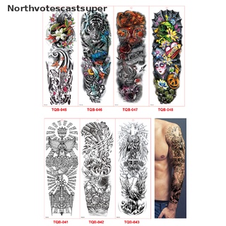 Northvotescastsuper Impermeable 3D Hombres Brazo Tatuaje Temporal Tatuajes Adhesivo Falso Tatoo Cuerpo Arte NVCS