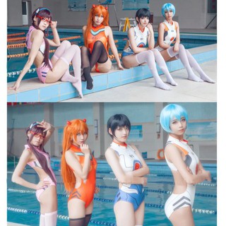 evangelion eva cosplay traje de baño traje de anime sin respaldo asuka ayanami mari nadar suelto trajes de baño bikini playa ftbl