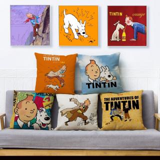 comic adventures of tintin print - funda de almohada (45 x 45, 45 x 45), diseño de lino (1)