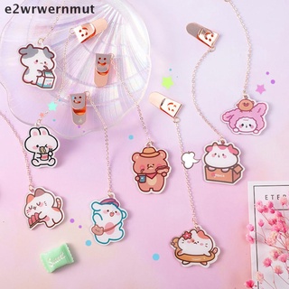*e2wrwernmut* Cute Cartoon Dog Rabbit Pendant Metal Bookmarks Book Marker Page Clip Stationery hot sell