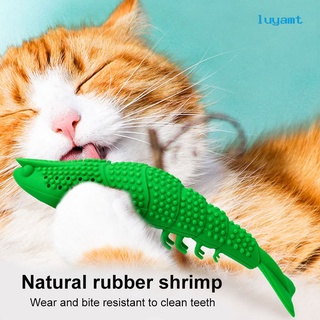 nueva mascota de silicona camarones catnip dental cuidado de los dientes juguete limpio (1)